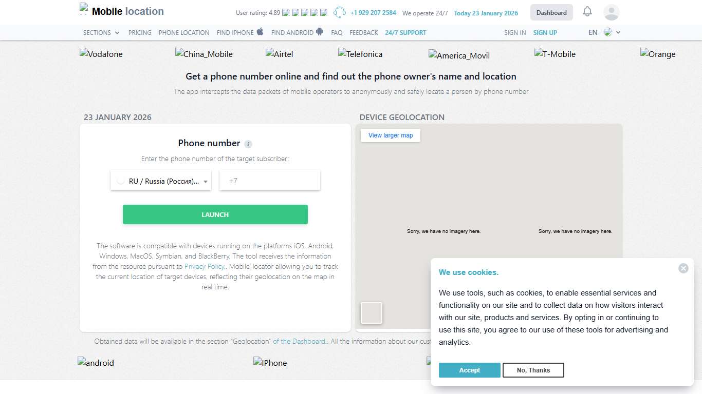 Mobile-Locator: locate a person by phone number